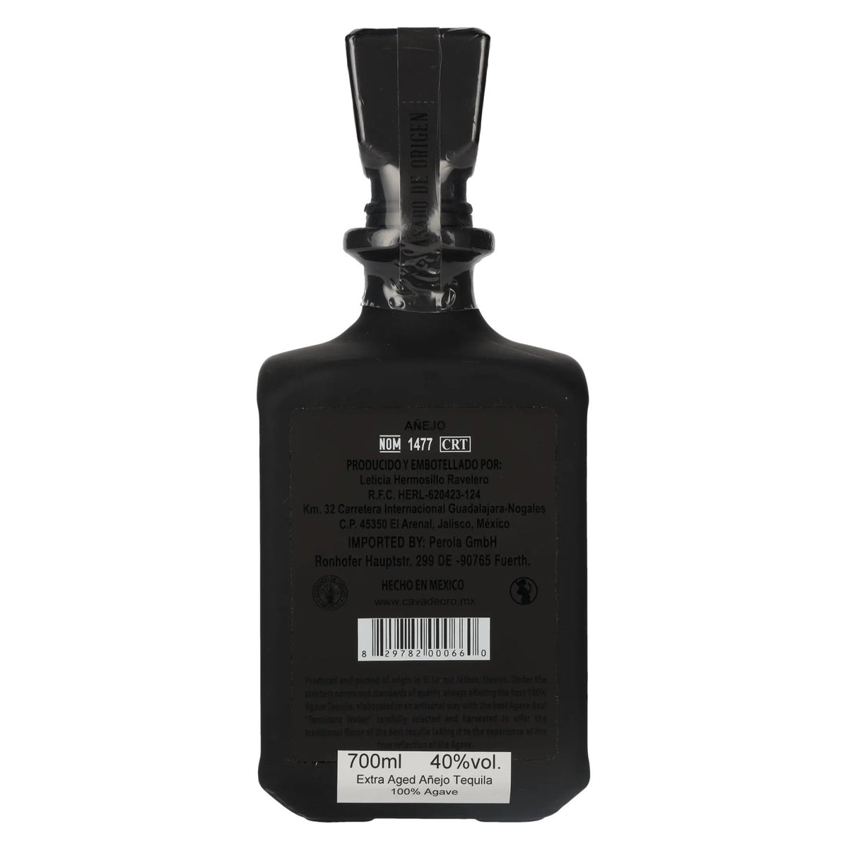 Gran Cava de Oro Tequila EXTRA AÑEJO BLACK 100% blauwe agave 40% vol. 0,7 l