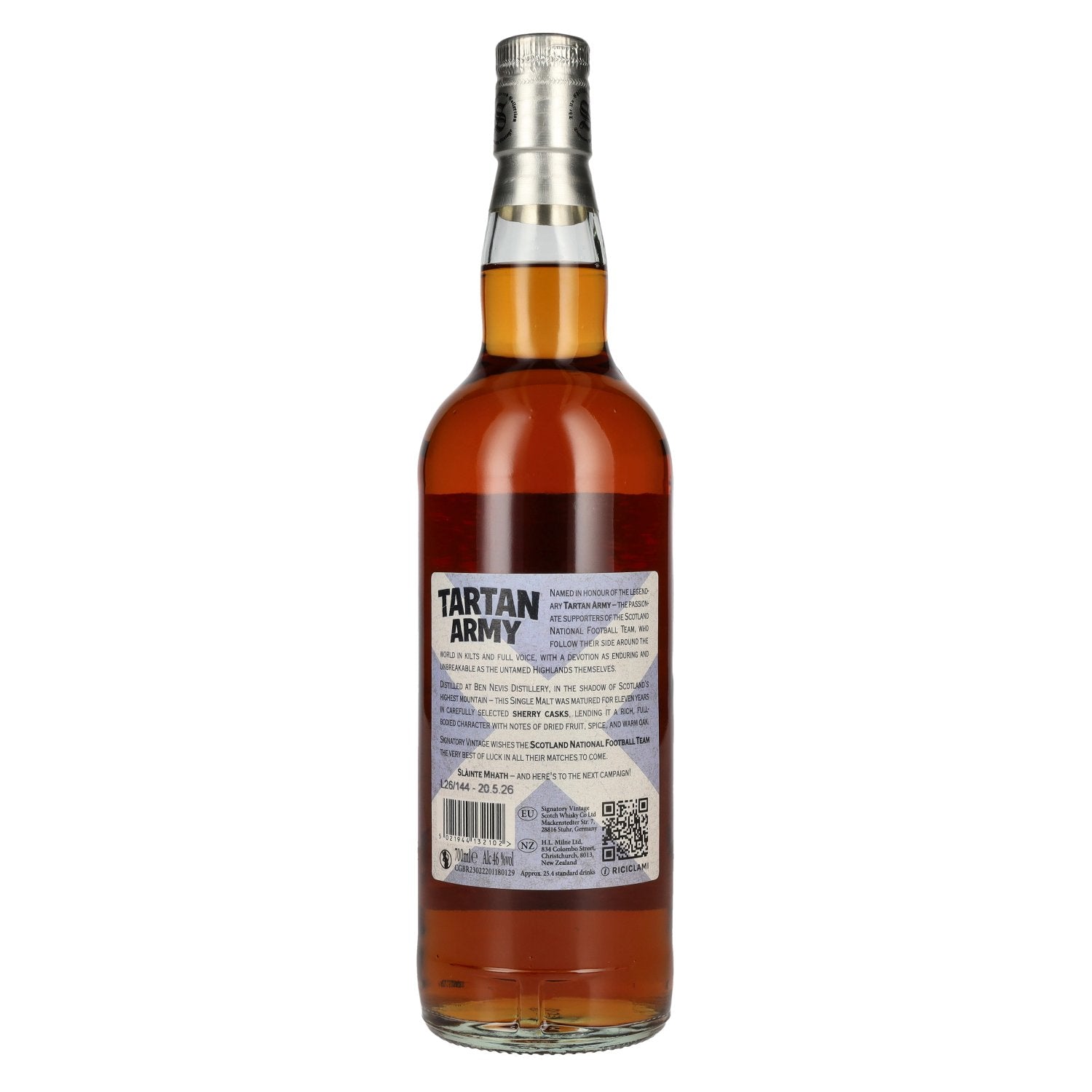 Signatory Vintage BEN NEVIS 11 Years Old TARTAN ARMY Highland Single Malt Scotch Whisky 46% Vol. 0,7l
