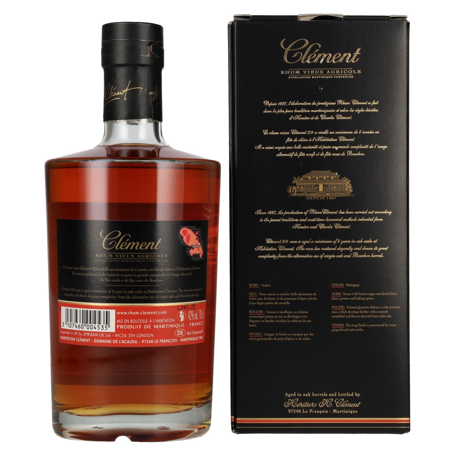 Clément Rhum Vieux Agricole X.O 42% Vol. 0,7l in geschenkverpakking