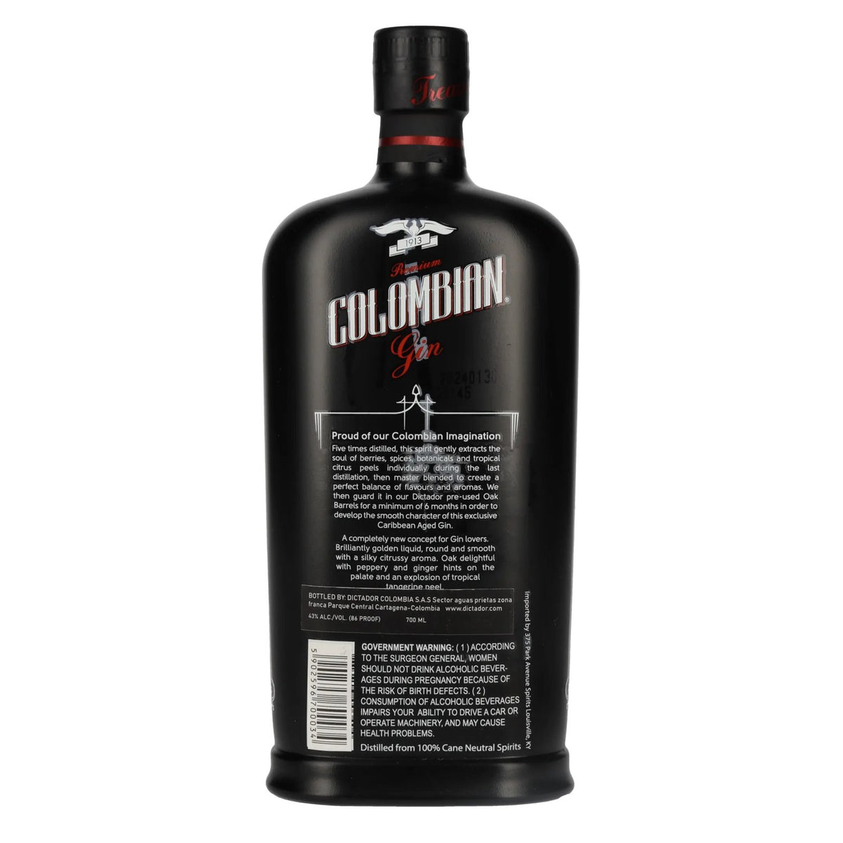 Dictador Treasure Colombian Aged Gin 43% vol. 0.7 l