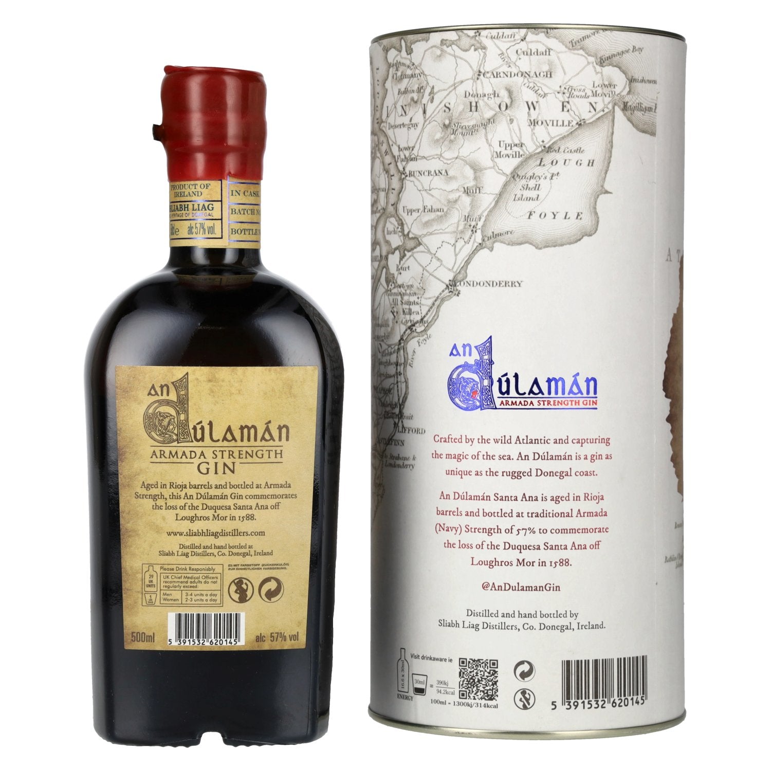 An Dúlamán SANTA ANA Armada Strength Gin 57% Vol. 0,5l in Geschenkbox
