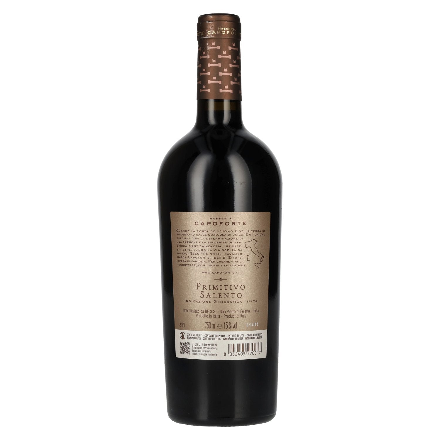 Masseria Capoforte Primitivo Salento Red IGT 2024 15% ABV 0.75 l