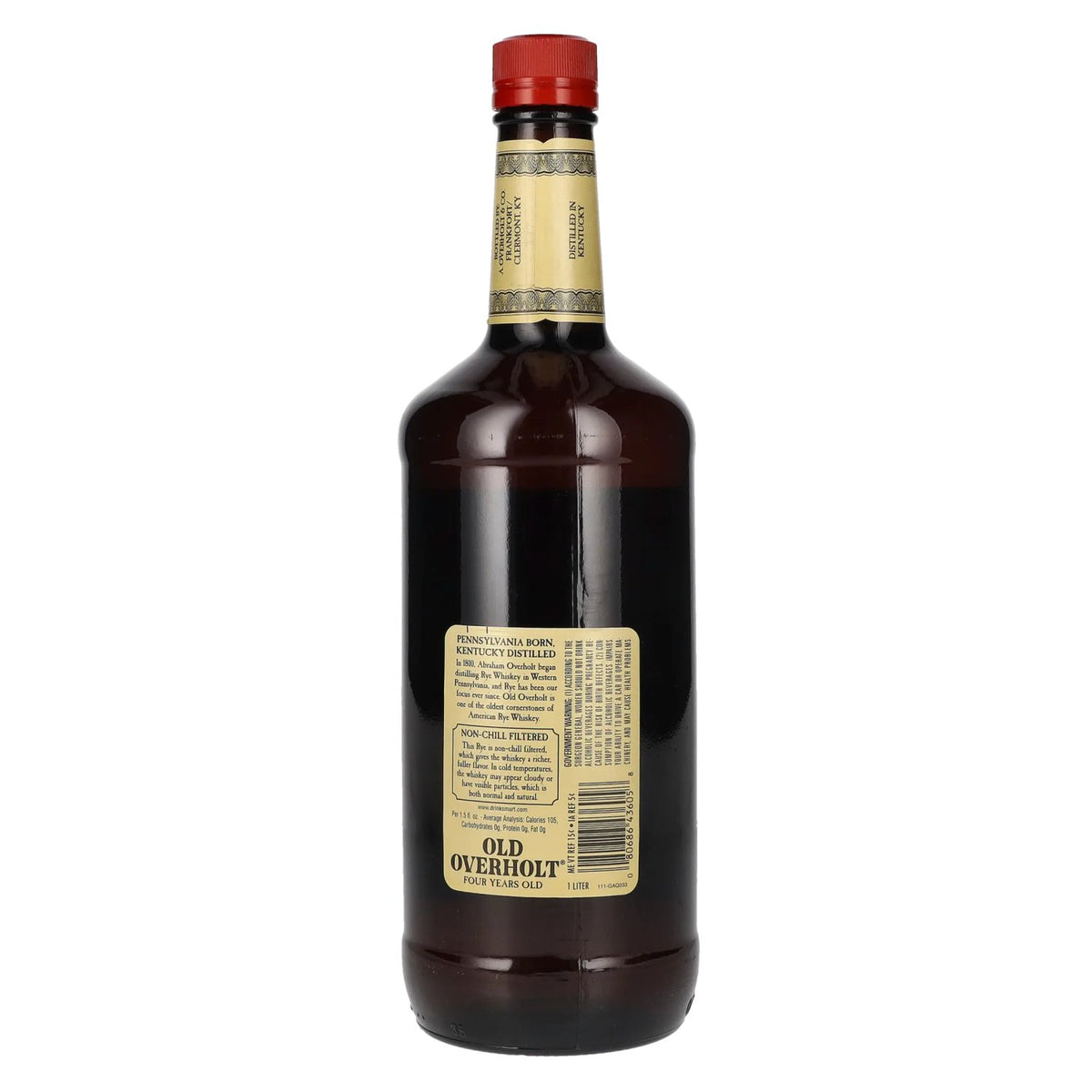 Old Overholt Straight Rye Whisky 43% ABV 1l