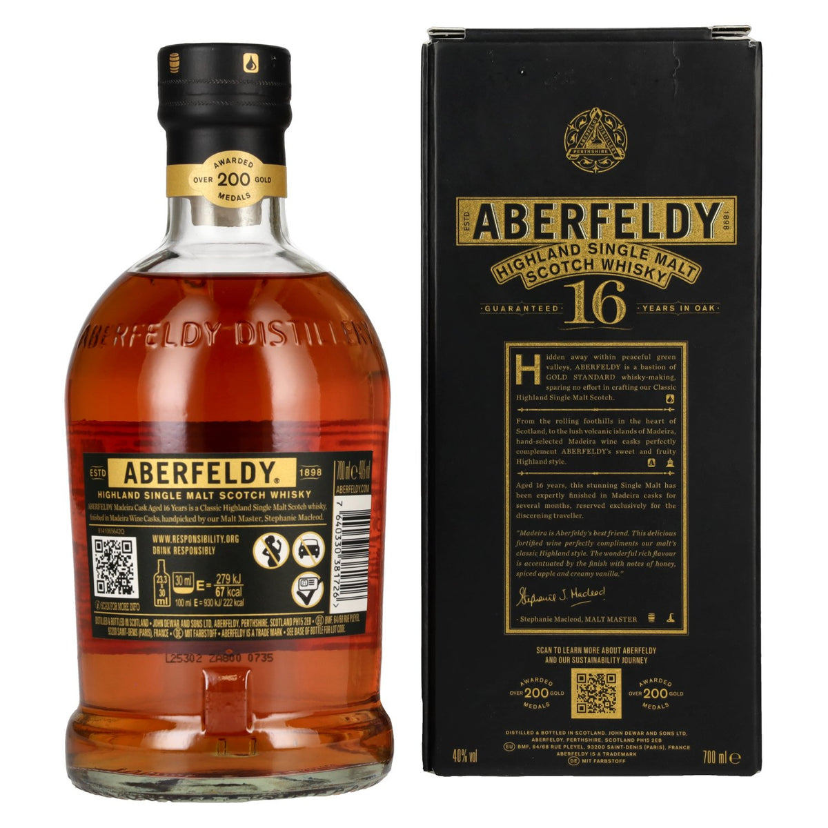 Aberfeldy 16 Years Old Highland Single Malt MADEIRA CASK FINISH 40% Vol. 0,7l in geschenkverpakking
