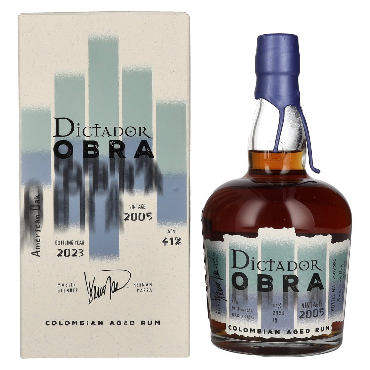 Dictador OBRA VINTAGE 18 Years Old AMERICAN OAK CASK Rum 2005 41% ABV 0.7 litres in a gift box