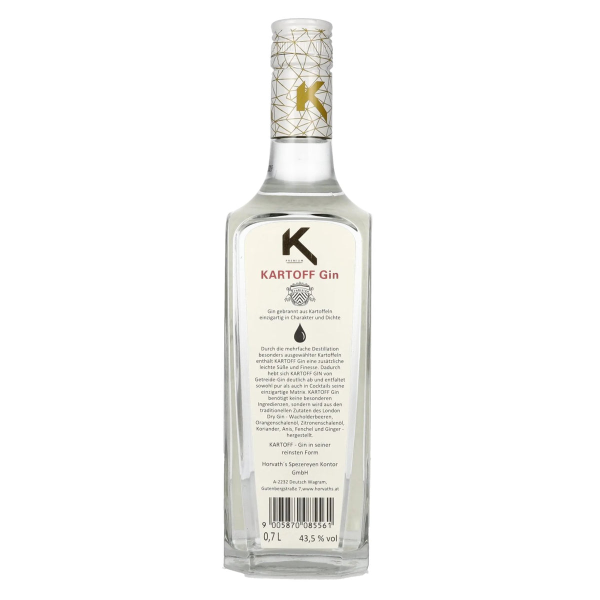 Kartoff Triple Distilled Dry Gin 43,5 % vol. 0,7 l