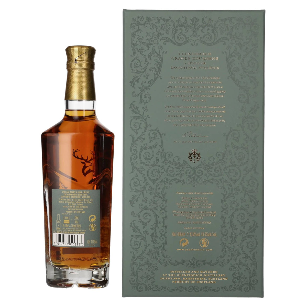 Glenfiddich 26 ans d'âge GRANDE COURONNE 43,8 % vol. 0,7 l dans un coffret cadeau