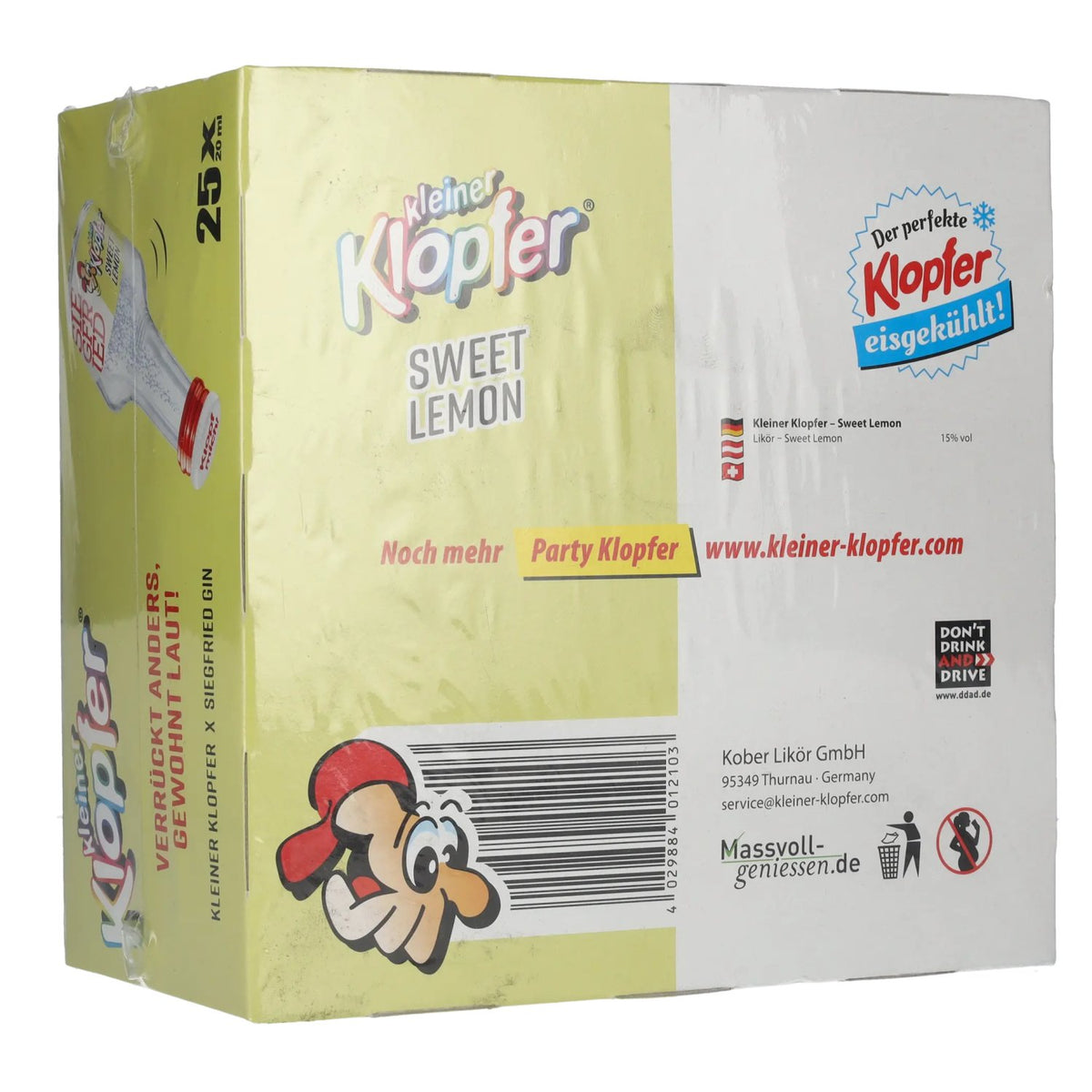 Kleiner Klopfer Sweet Lemon, 15% ABV, 25 x 0.02 l