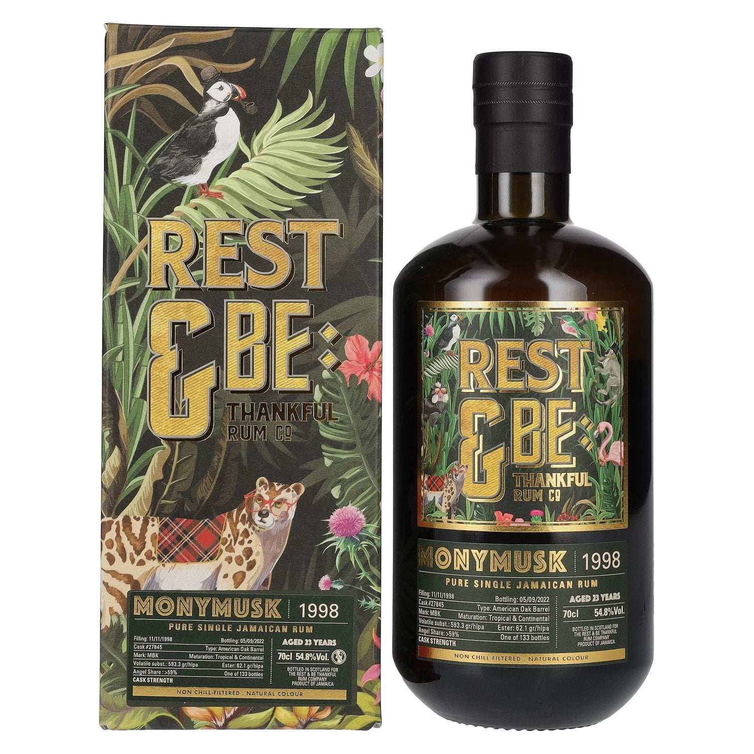 Rest &amp; Be Thankful MONYMUSK 23-Year-Old Pure Single Jamaican Rum 1998 54.8% vol. 0.7 l in a gift box