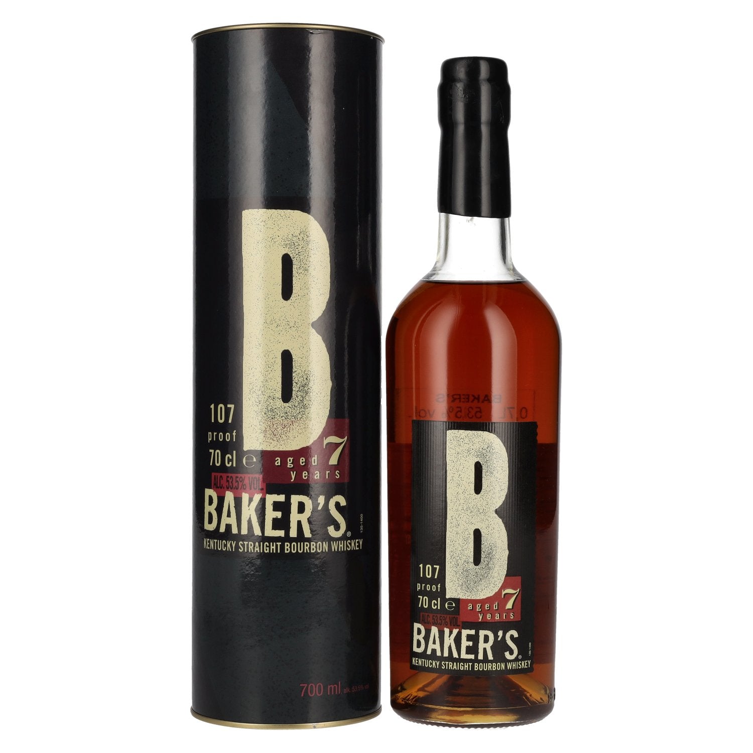 Baker's 7 Years Old Kentucky Straight Bourbon Whiskey 53,5% Vol. 0,7l in geschenkverpakking