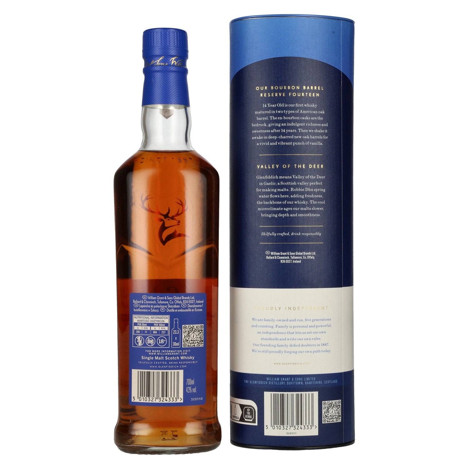 Glenfiddich 14 Years Old OUR BOURBON BARREL RESERVE 43% Vol. 0,7l in Geschenkbox