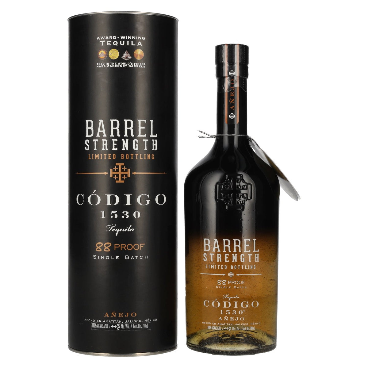Código 1530 BARREL AÑEJO Tequila 44% vol. 0,7l en boîte cadeau