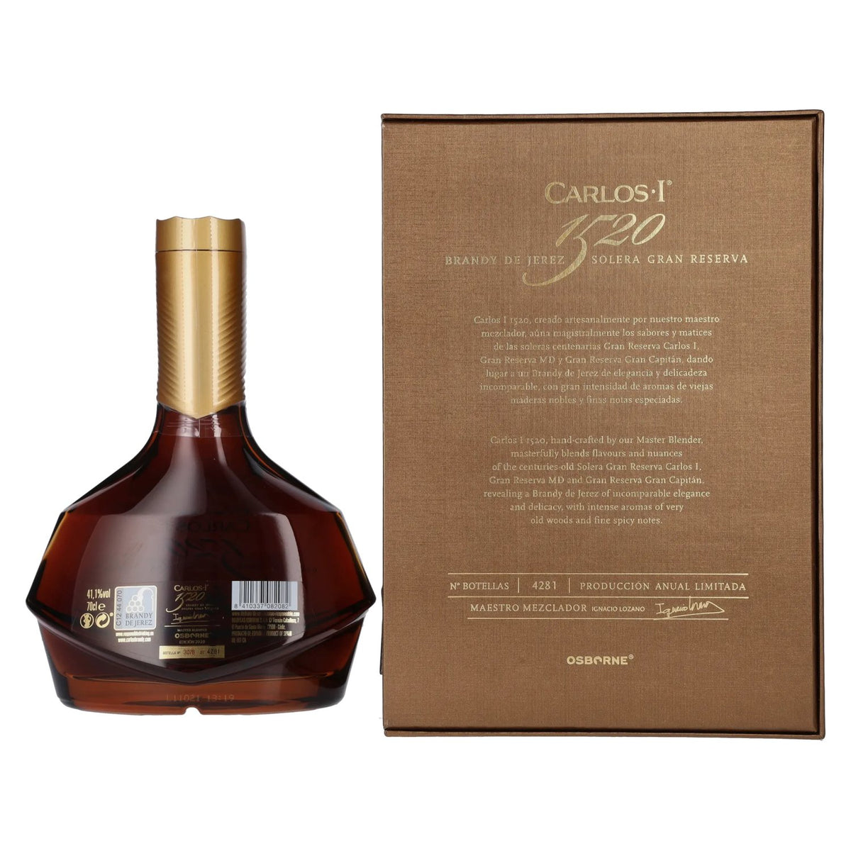 Brandy Carlos I 1520 Brandy de Jerez Solera Gran Reserva 41,1% Vol. 0,7l in gift box