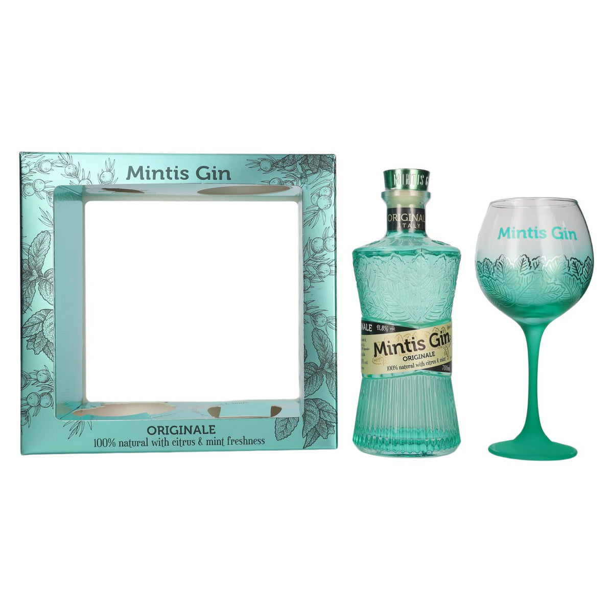 Mintis ORIGINALE Gin 41,8% vol. 0,7 l in geschenkverpakking met glas