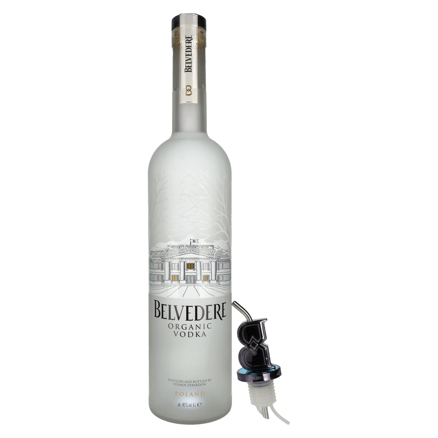 Belvedere Organic Vodka 40% Vol. 6l with spout + LED