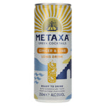 Metaxa Ginger &amp; Lime Longdrink Griekse cocktails, kant-en-klaar, 5% vol., blikje van 0,25 l, statiegeld