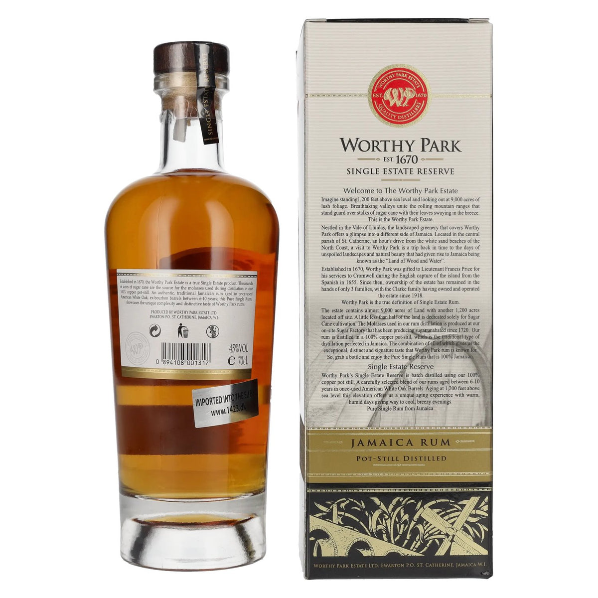 Worthy Park Single Estate Reserve Jamaica Rum 45% Vol. 0,7l in Geschenkbox