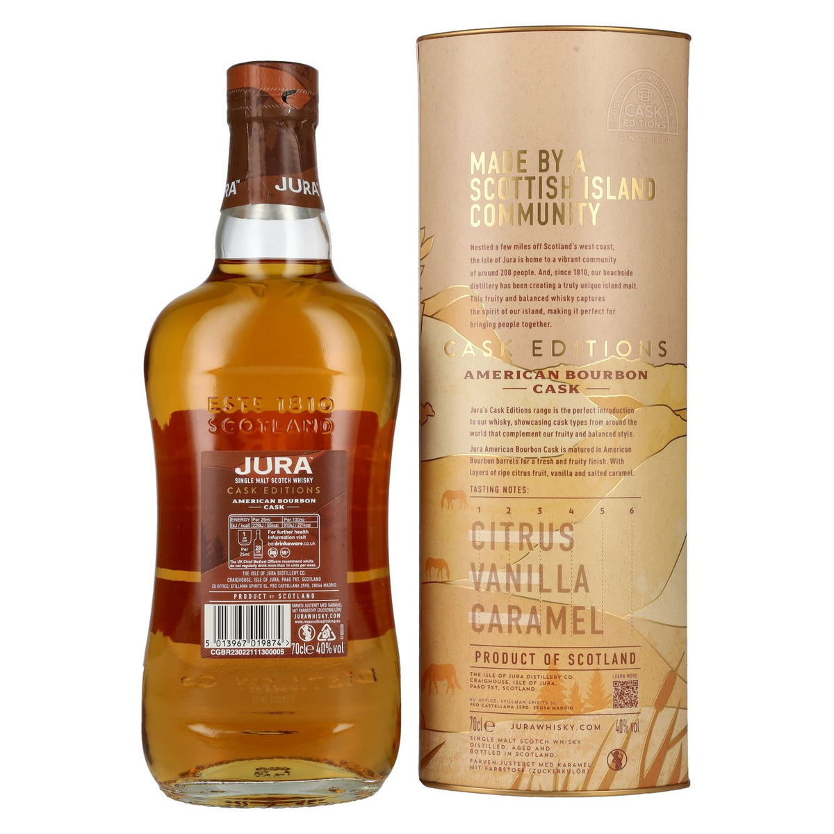 Jura AMERICAN BOURBON CASK Single Malt Scotch Whisky 40% Vol. 0,7l in geschenkverpakking