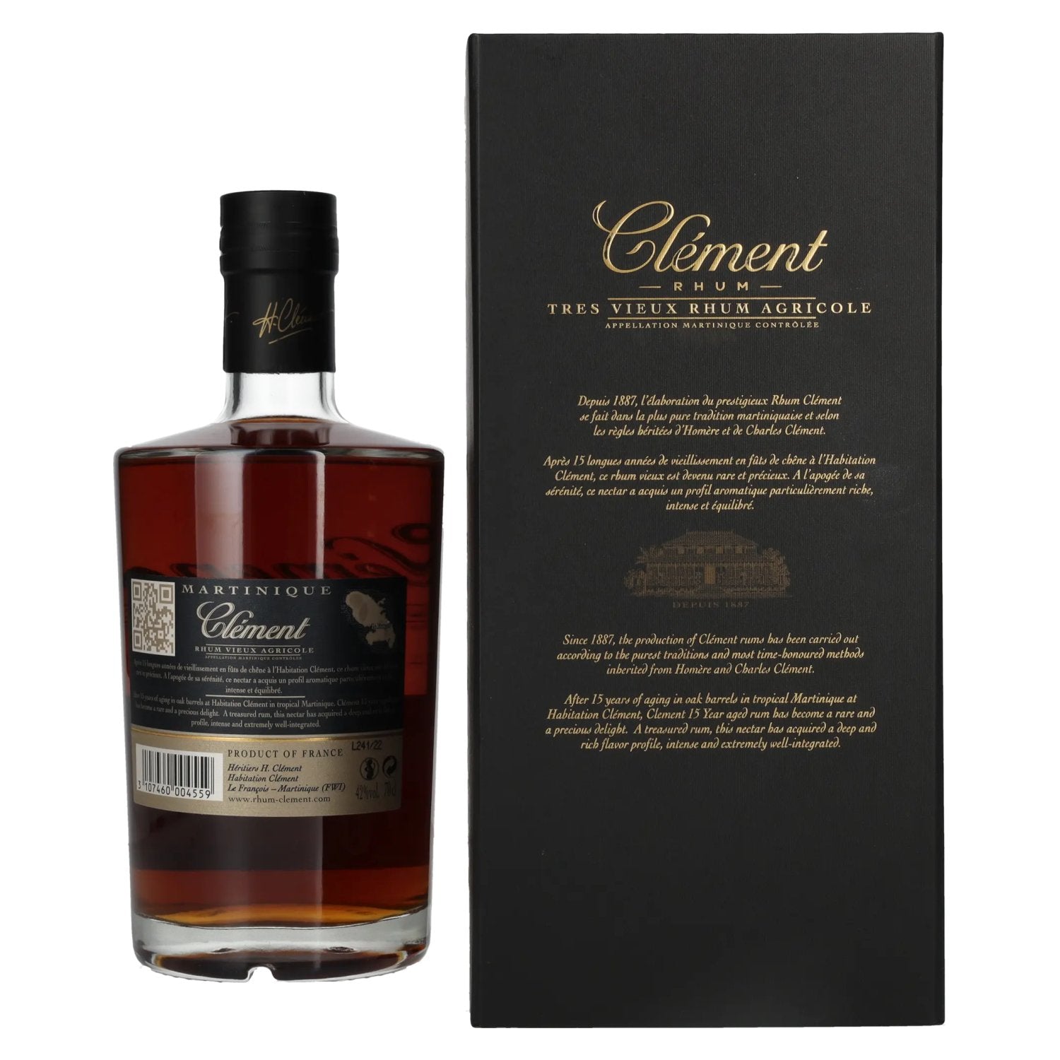 Clément Rhum Vieux Agricole 15 Ans 42% Vol. 0,7l in Geschenkbox