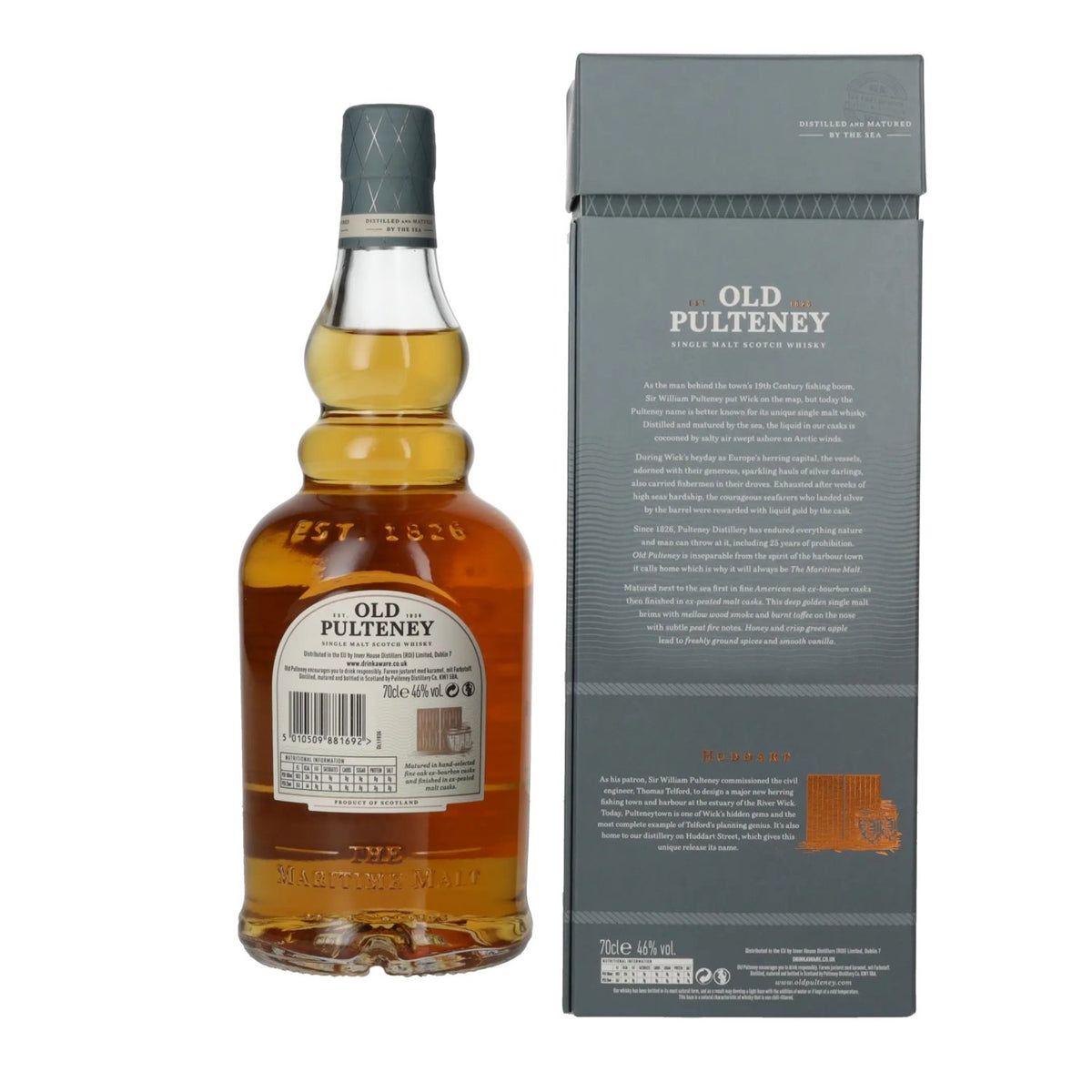 Old Pulteney HUDDART The Maritime Malt Single Malt Scotch Whisky 46% Vol. 0,7l in geschenkverpakking