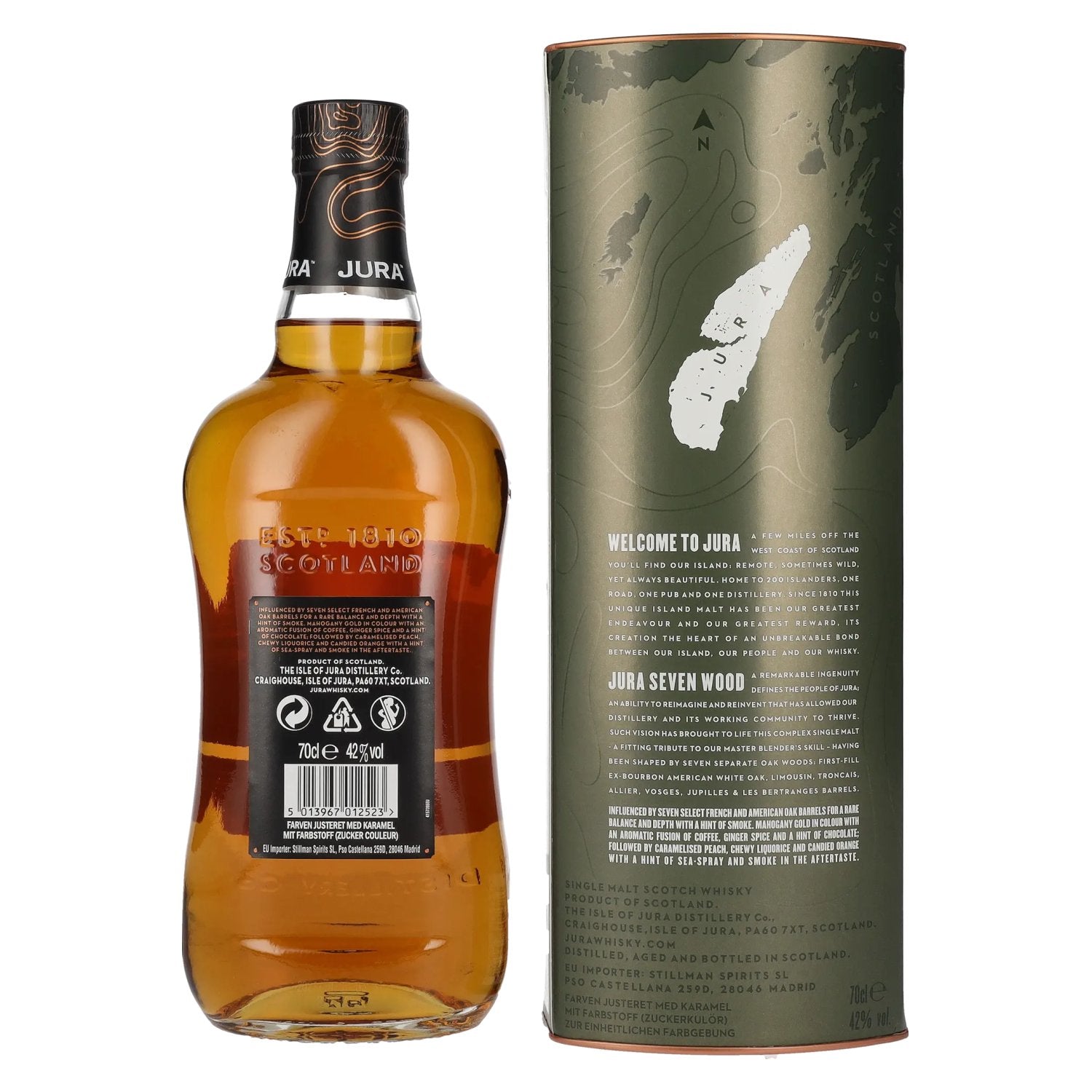 Jura SEVEN WOOD Single Malt Scotch Whisky 42% vol. 0,7l en boîte cadeau