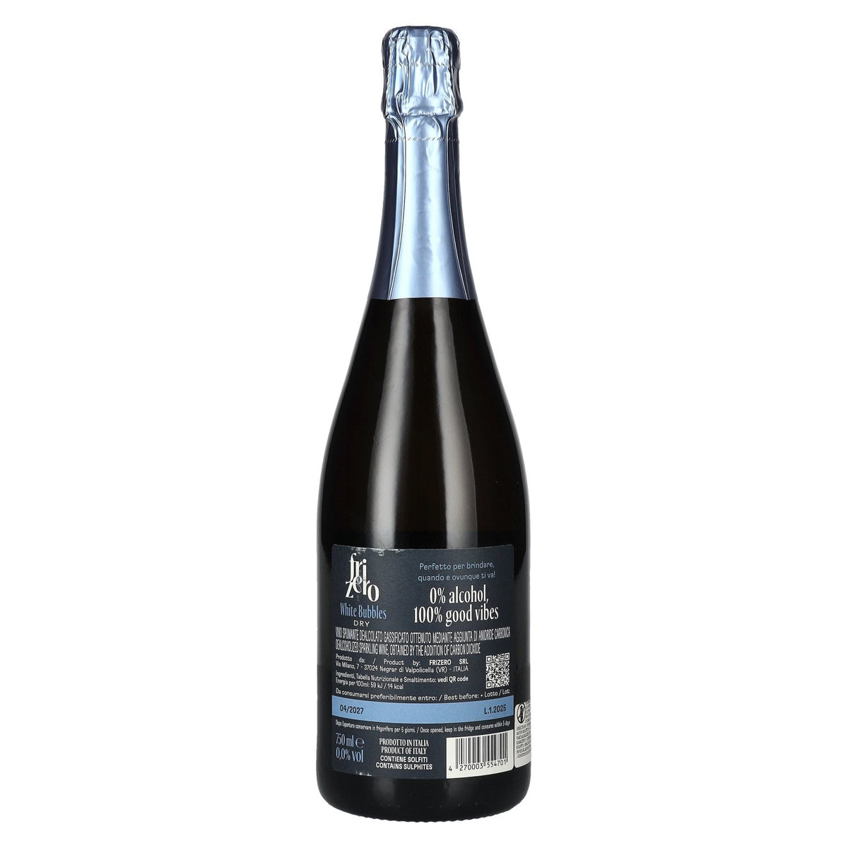 Frizero White Bubbles mousserende wijn zonder alcohol 0,0 0,75 l