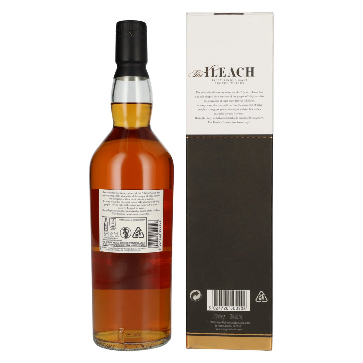Ileach PEATED ISLAY Single Malt CASK STRENGTH 58 % vol. 0,7 l dans un coffret cadeau