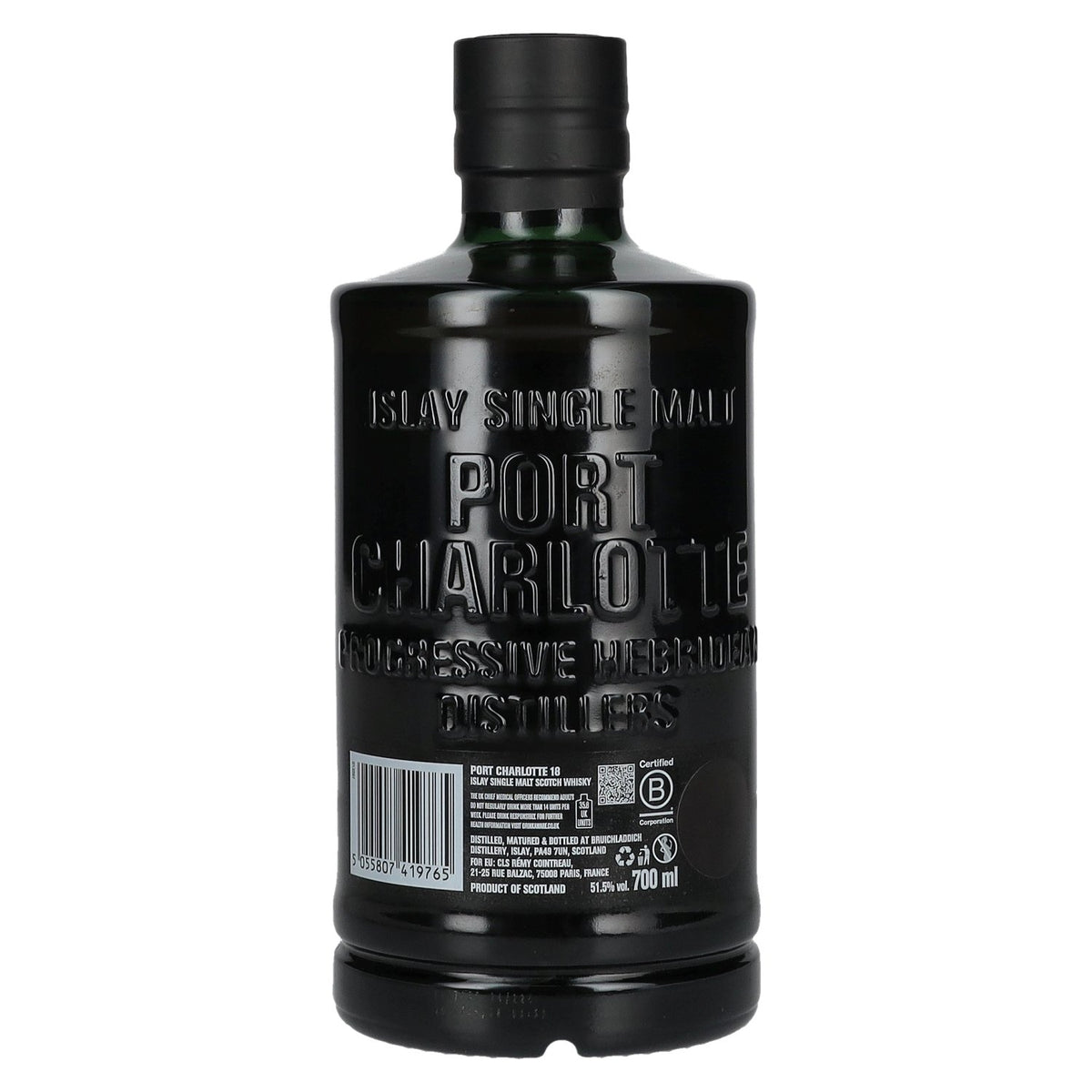 Port Charlotte 18 jaar oud, sterk geturfde Islay single malt 2025, 51,5% vol., 0,7 l