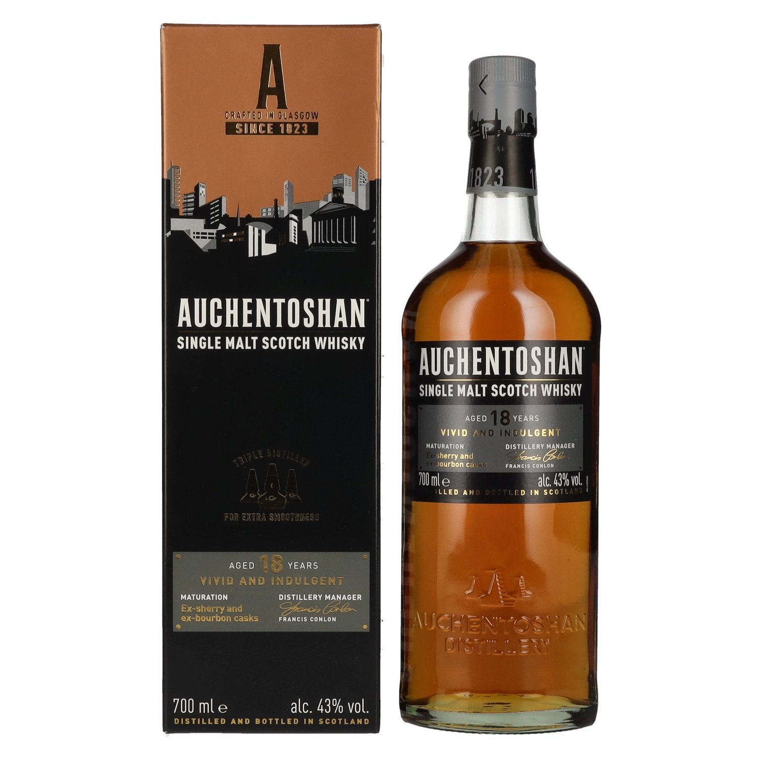 Auchentoshan 18 Years Old Single Malt Vivid and Indulgent 43% Vol. 0,7l in Geschenkbox