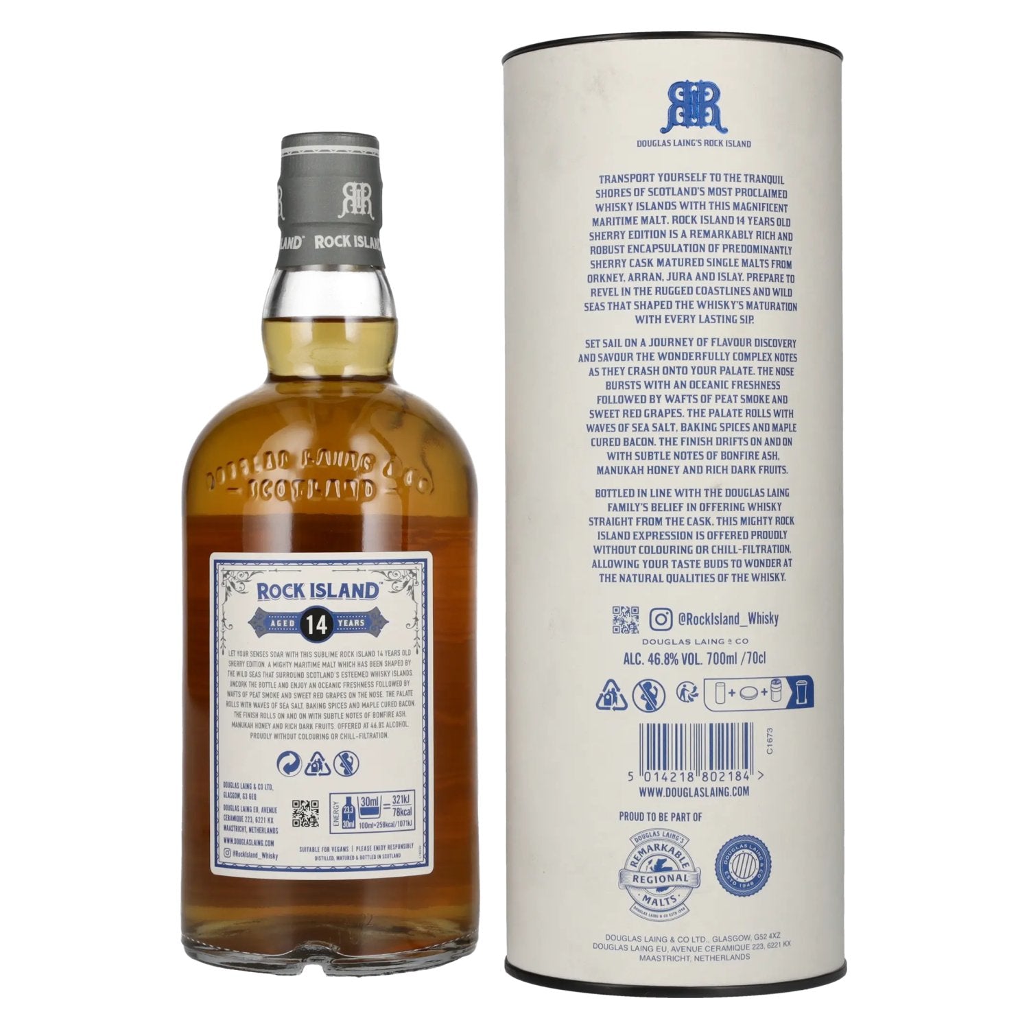 Douglas Laing ROCK ISLAND 14 Years Old Sherry Edition 46,8% Vol. 0,7l en coffret cadeau