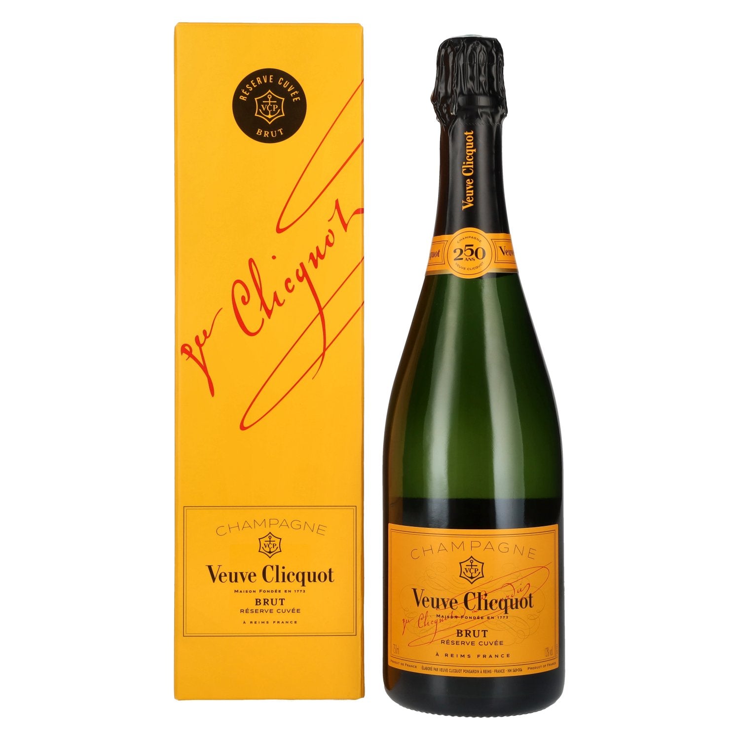 Veuve Clicquot Champagne Brut Réserve Cuvée 12% Vol. 0,75l en coffret cadeau