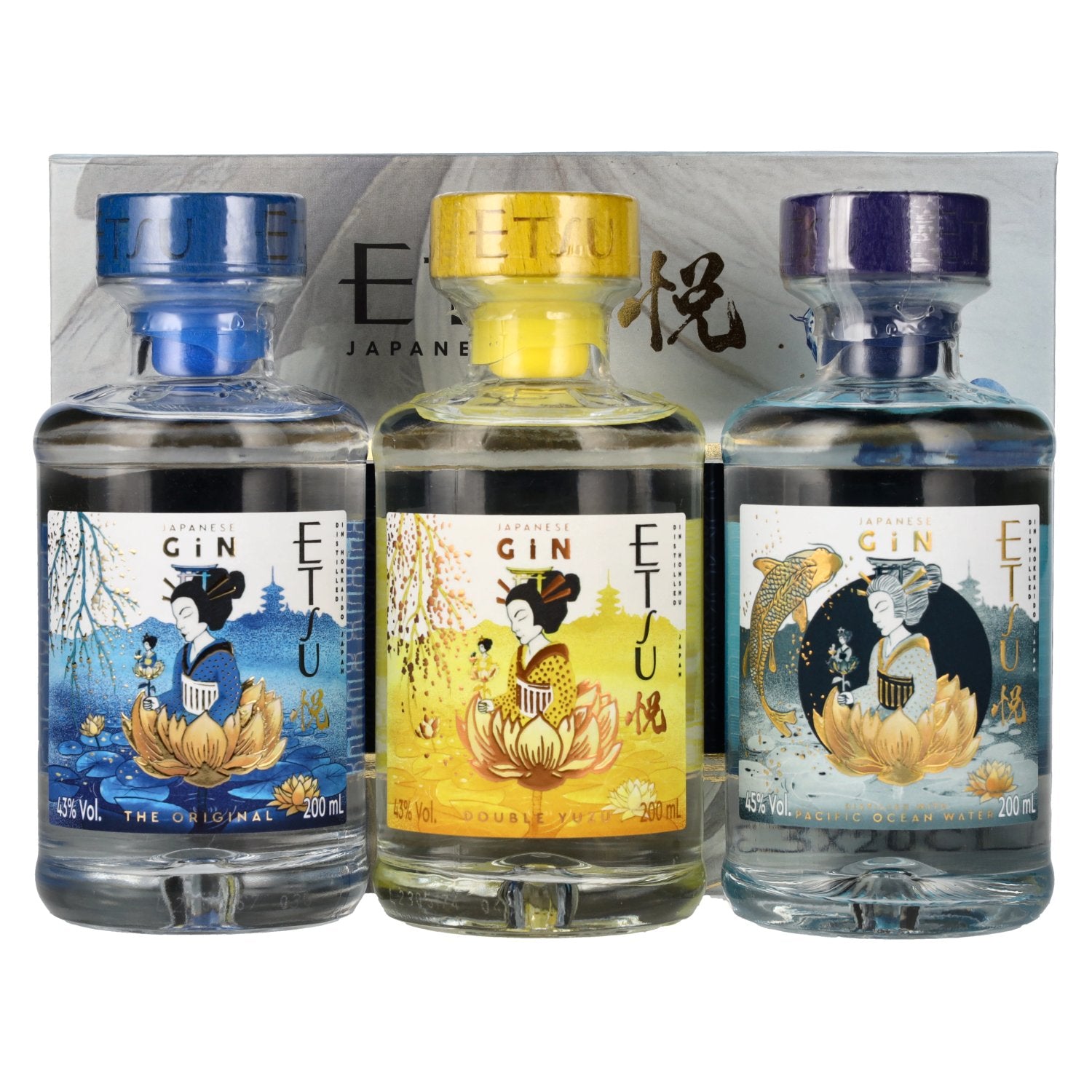 Etsu Japanse Gin Set 43,7% Vol. 3x0,2l in geschenkverpakking