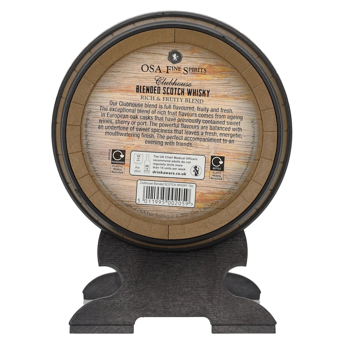 OSA Fine Spirits CLUBHOUSE Blended Scotch Whisky 40% vol. 0,7l en fût de whisky
