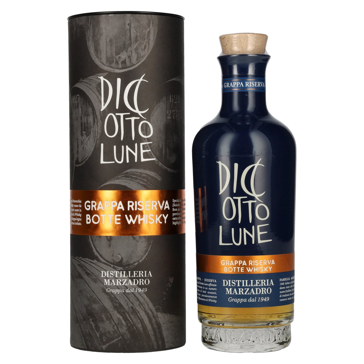 Marzadro DICIOTTO Lune Botte Whisky 42% vol. 0.5 l in a gift box