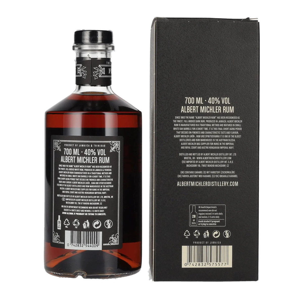 Albert Michler Jamaica Dark Rum 40% vol. 0,7l en boîte cadeau