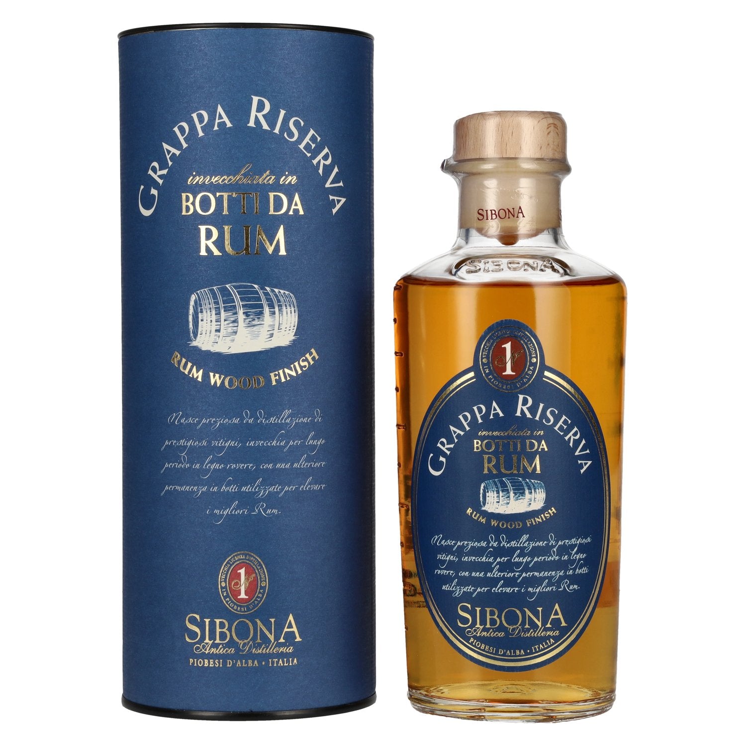 Sibona GRAPPA RISERVA Botti da RUM 40% Vol. 0,5l in Geschenkbox