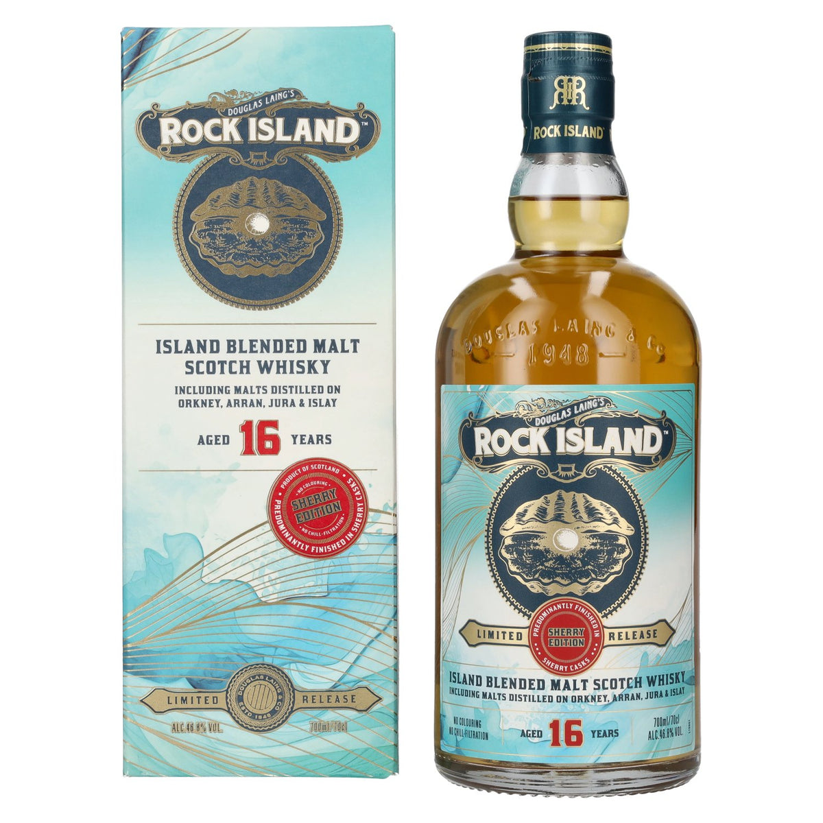 Douglas Laing ROCK ISLAND 16 Years Old Sherry Edition 46,8% vol. 0,7 l in geschenkverpakking