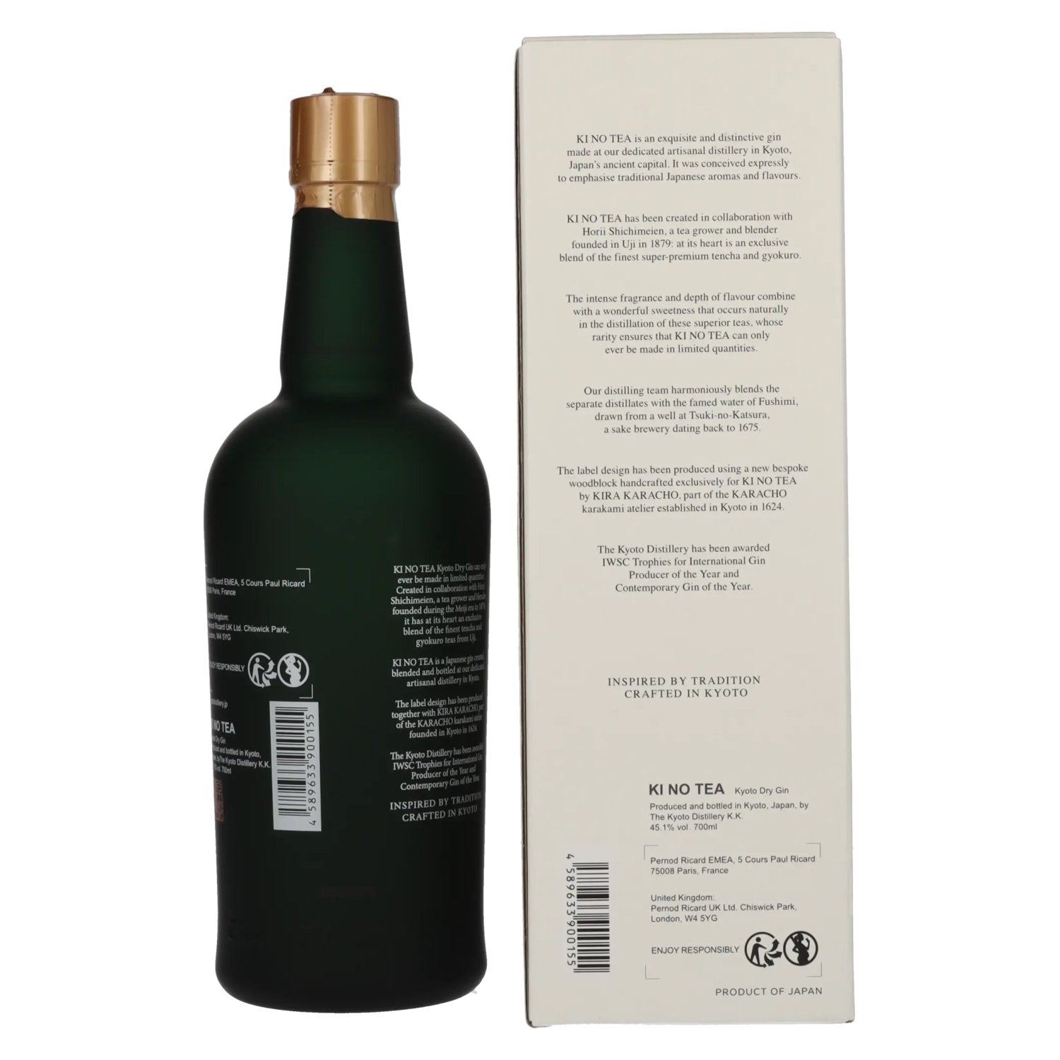 KI NO TEA Kyoto Dry Gin 45,1% vol. 0,7l en boîte cadeau