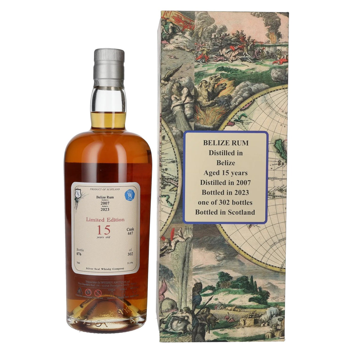 Rhum Silver Seal BELIZE 15 ans d'âge 2007, 51,5 % vol., 0,7 l, dans un coffret cadeau
