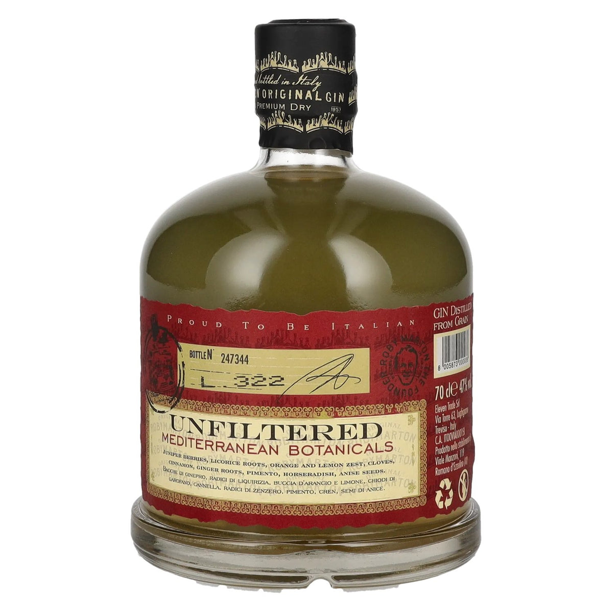 Roby Marton Gin Original Italian Premium Dry 47 % vol. 0,7 l