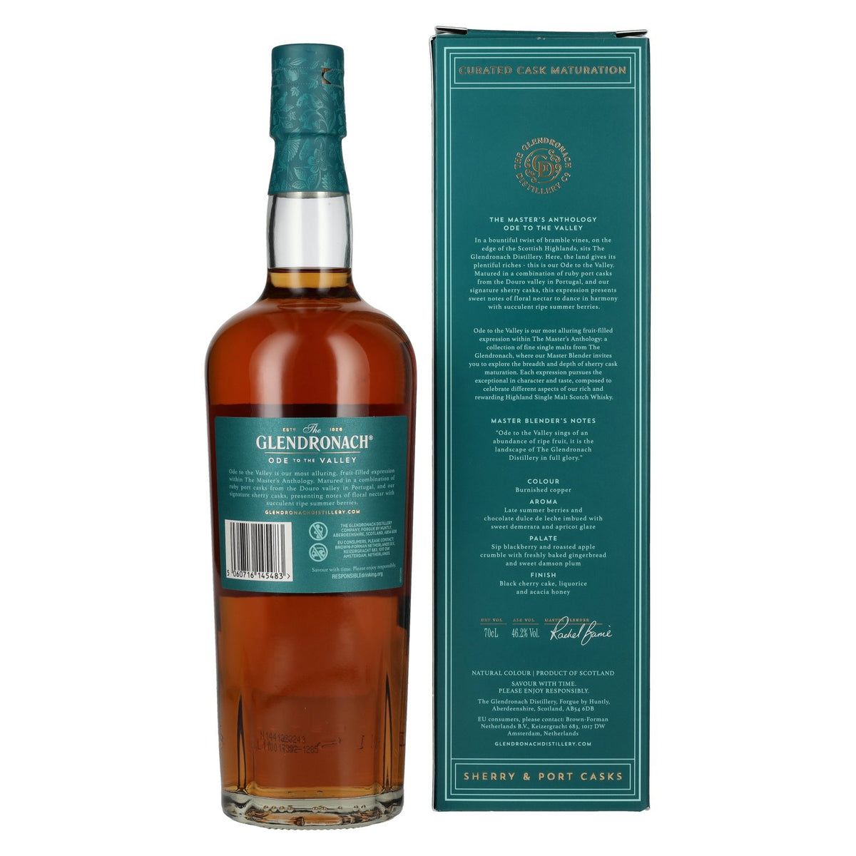 The GlenDronach ODE TO THE VALLEY Highland Single Malt 46,2% vol. 0,7 l in een geschenkverpakking