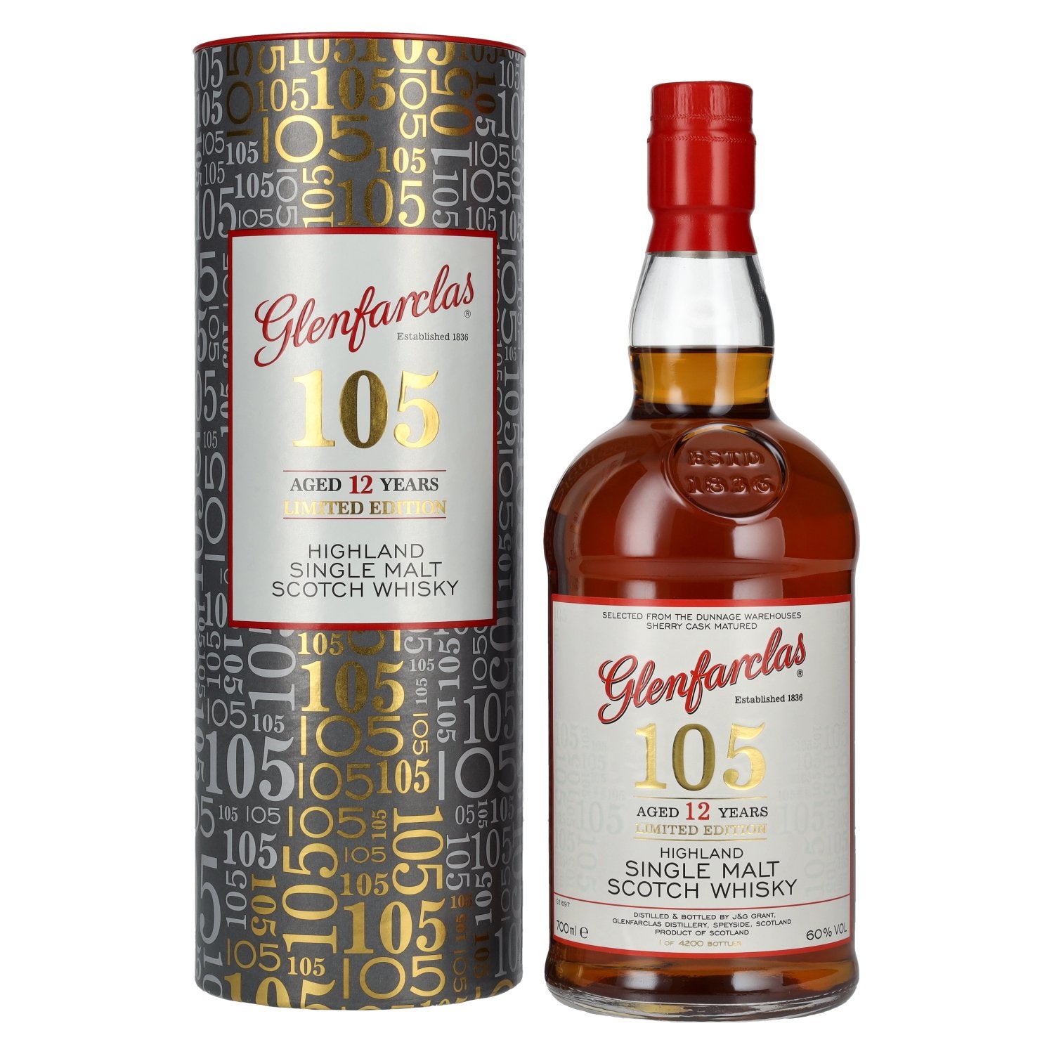 Glenfarclas 105 12 Years Old Highland Single Malt The Hourglass Limited Edition 60% Vol. 0,7l en coffret cadeau