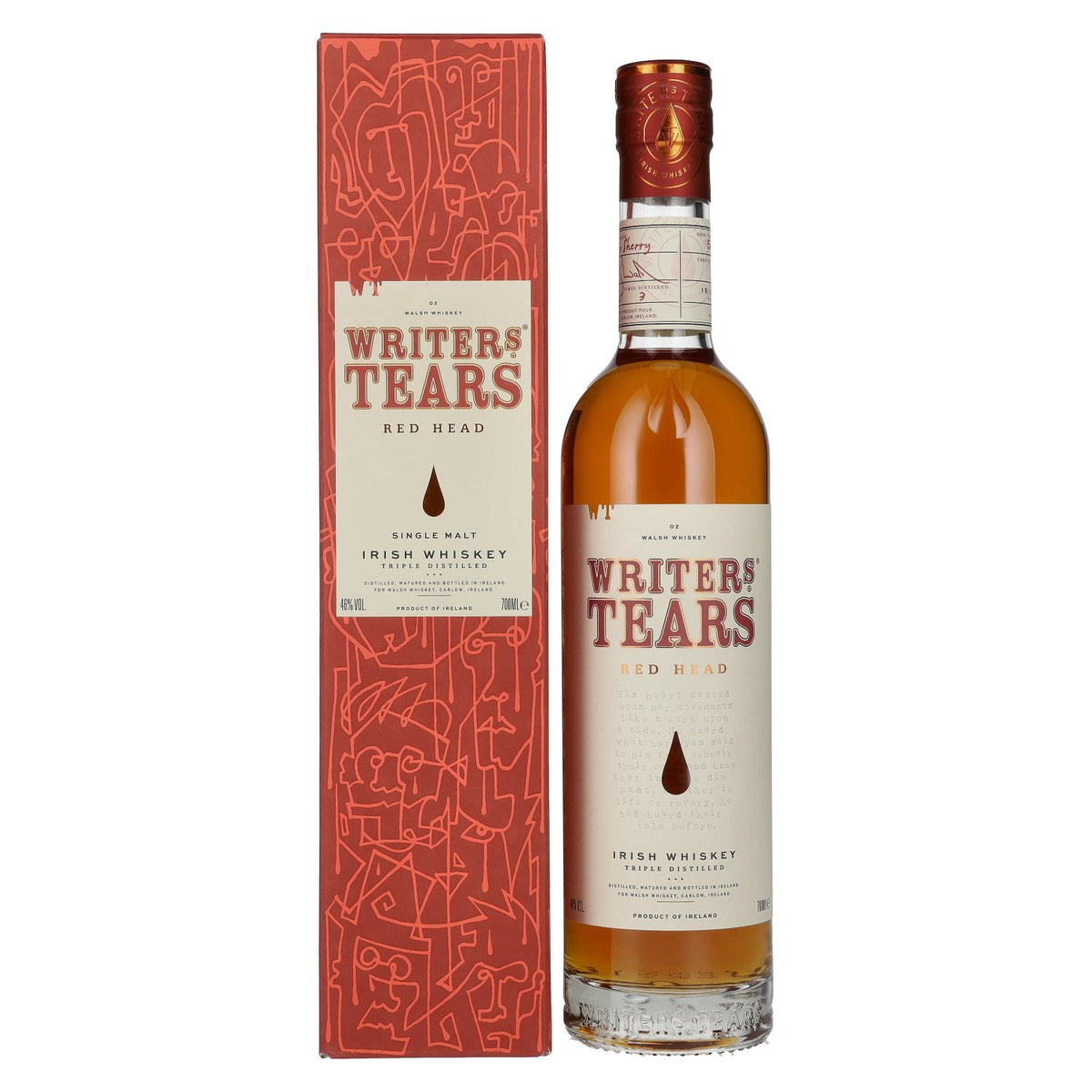 Writer's Tears RED HEAD Irish Single Malt Whiskey 46% Vol. 0,7l in Geschenkbox