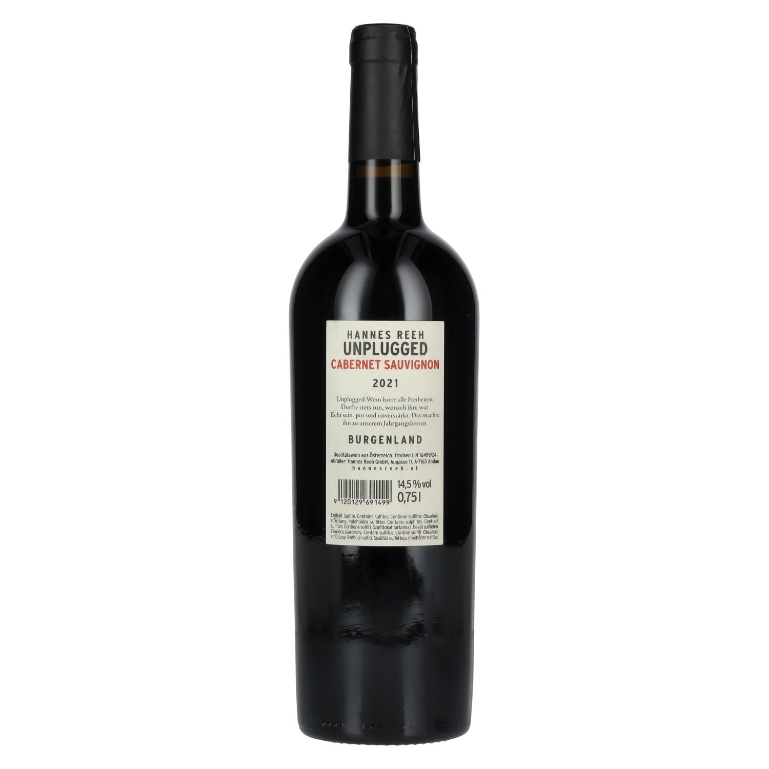 Hannes Reeh Cabernet Sauvignon Unplugged 2021 14,5% Vol. 0,75l