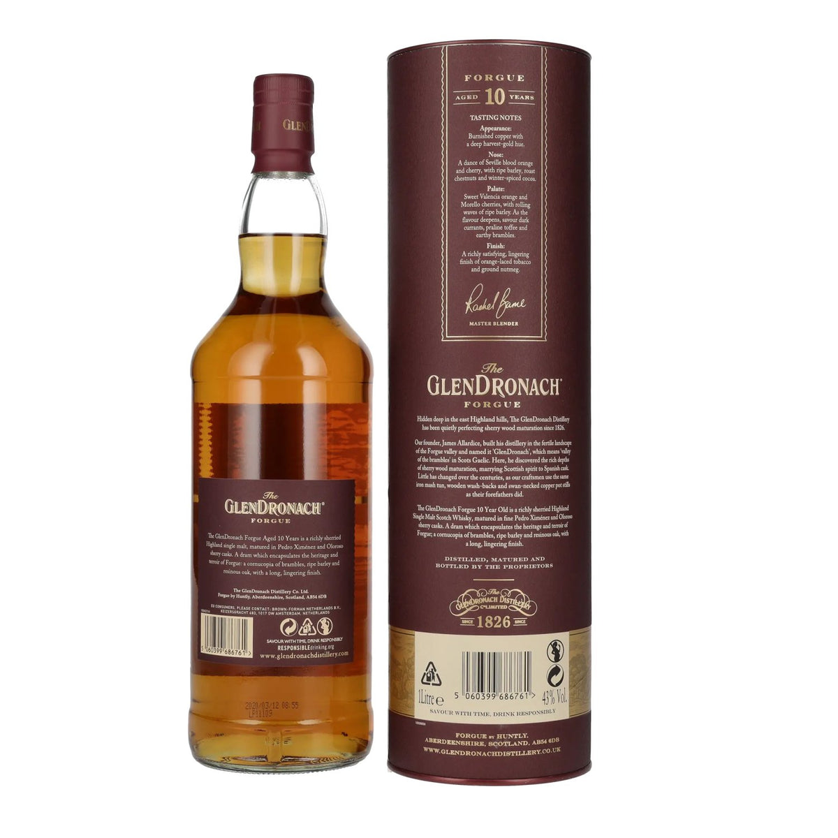 The GlenDronach 10 Years Old FORGUE Highland Single Malt 43% Vol. 1l in Geschenkbox