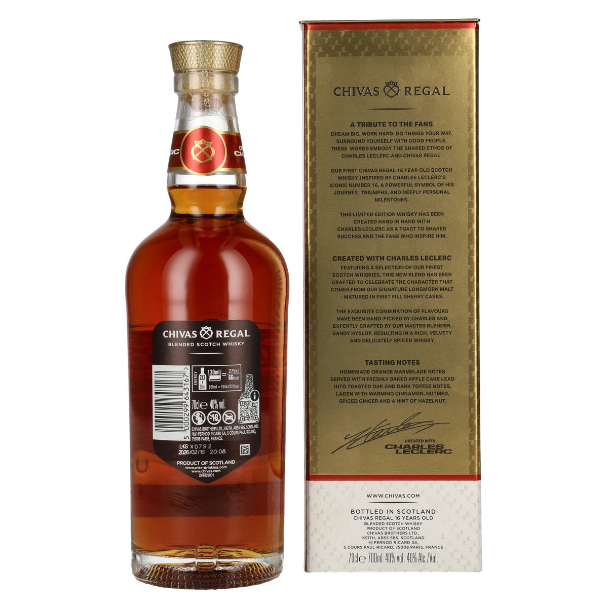 Chivas Regal 16 Years Old CHARLES LECLERC Blended Scotch Whisky Limited Edition 40% Vol. 0,7l in Geschenkbox