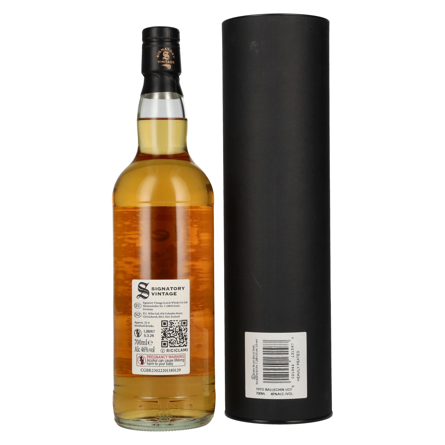 Signatory Vintage BALLECHIN 15 Years Old The Un-Chillfiltered 2010 46% Vol. 0,7l in Geschenkbox