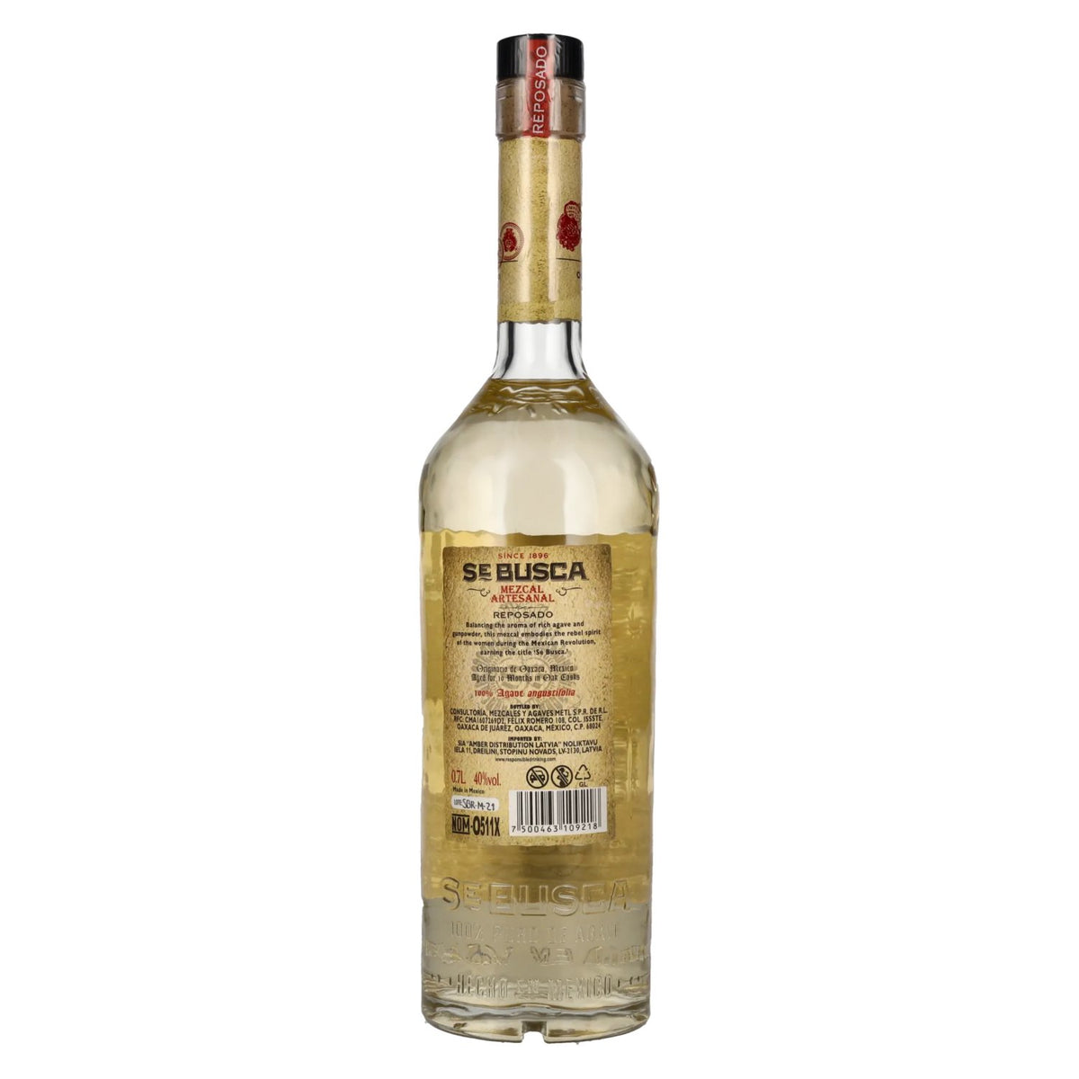 Gezocht: ambachtelijke Mezcal REPOSADO 40% vol. 0,7 l