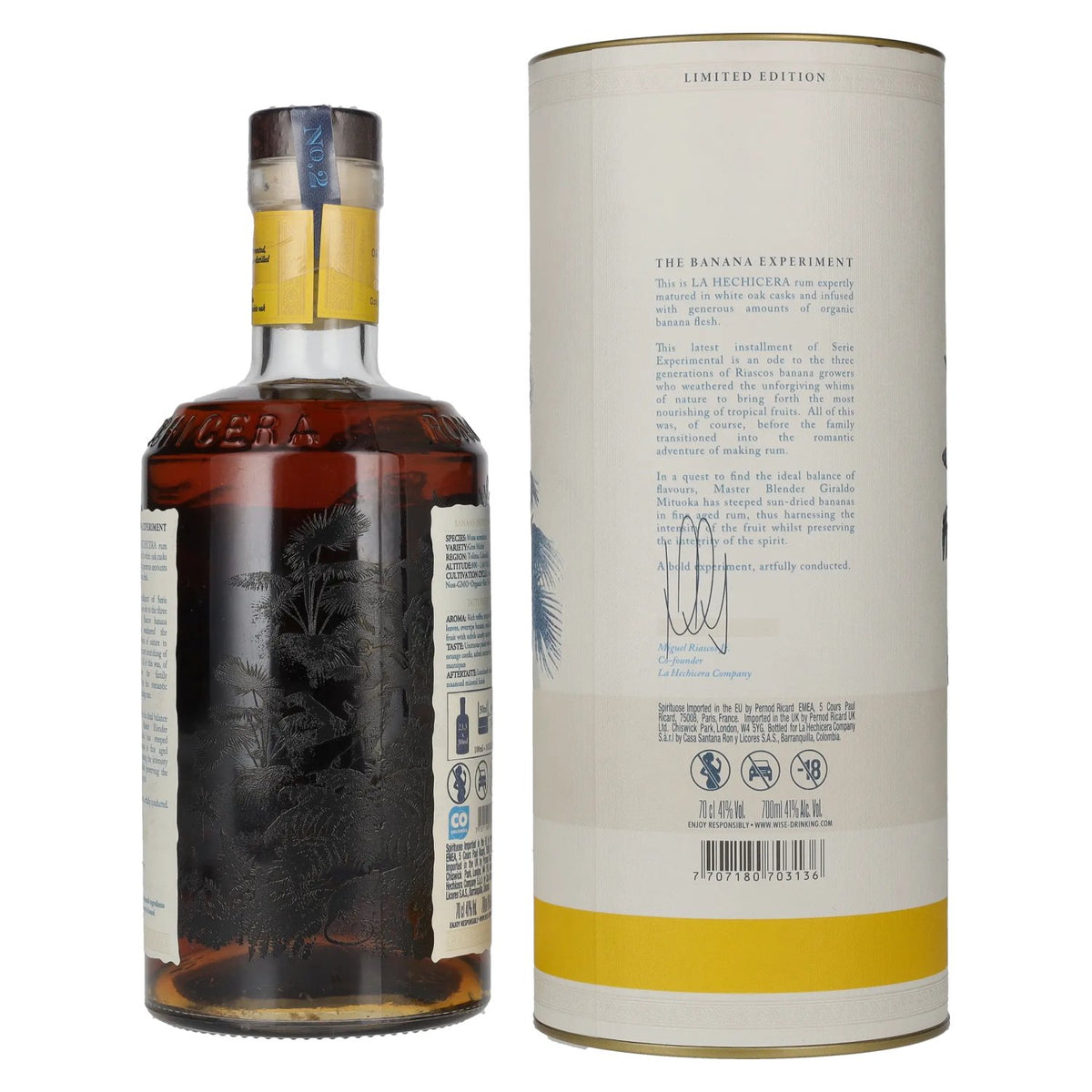 La Hechicera EXPERIMENTAL SERIES No. 2 BANANA-INFUSED 41% vol. 0.7 l in a gift box
