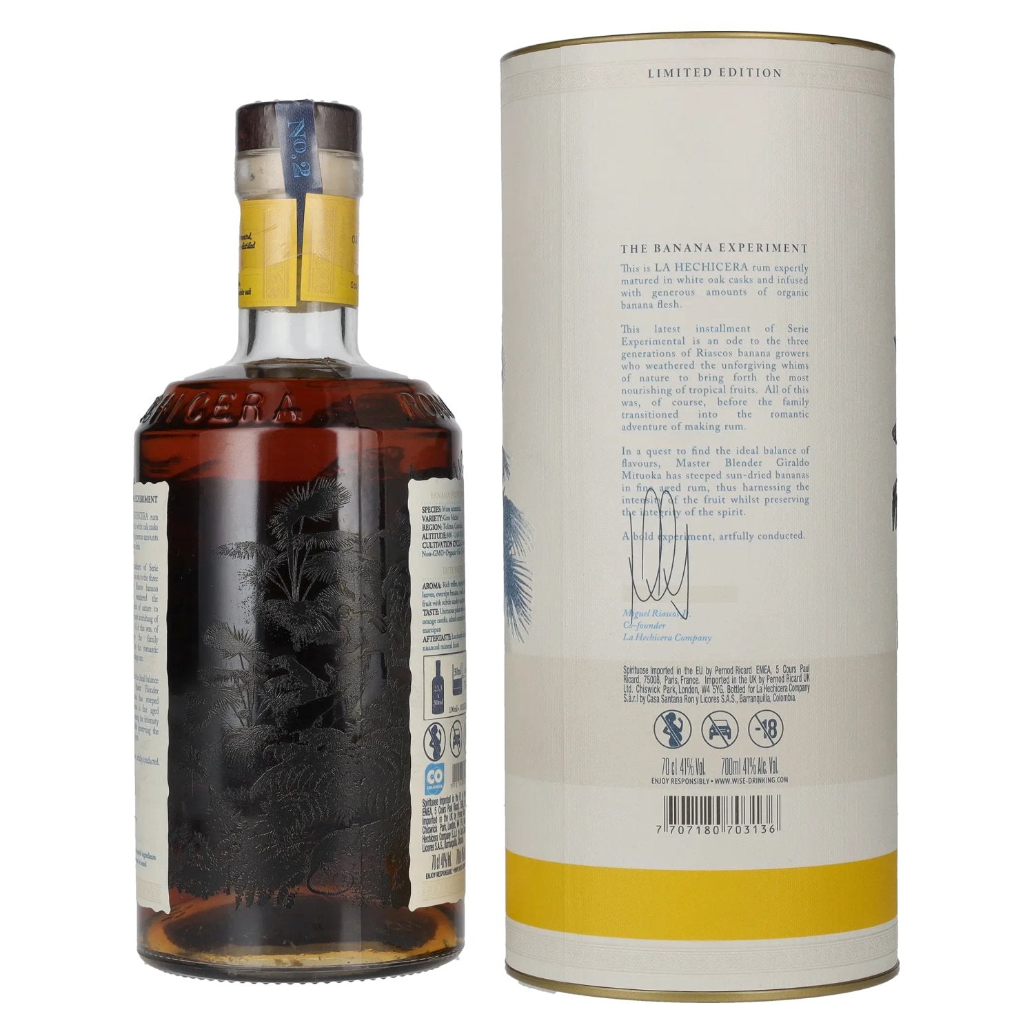 La Hechicera SERIE EXPERIMENTAL No. 2 BANANA-INFUSED 41% vol. 0,7l en boîte cadeau